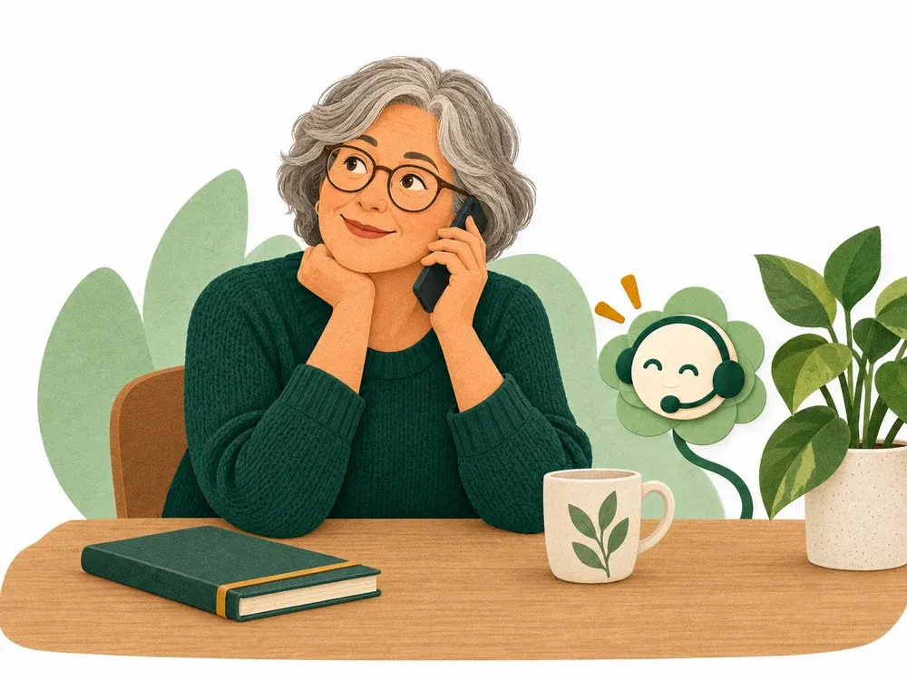 One person relaxing at a home desk with Ahoyhoy nearby.